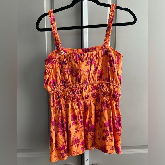 Anthropologie Roopa Pemmaraju Beaded Babydoll Cotton Smocked Tank NWT Size XL - Picture 5 of 10